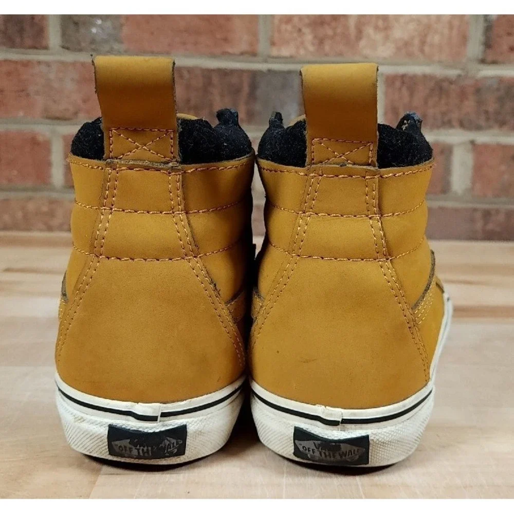 VANS Skate Sk8-Hi Nubuck Leather Brown Shoes Sneakers Mens Size 8 Womens 9.5‎